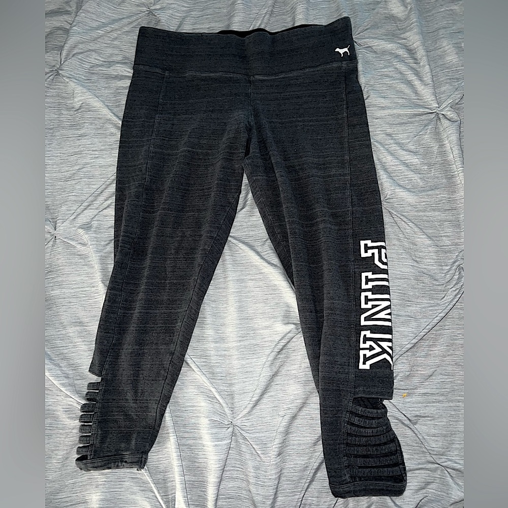 Grey PINK Victoria’s Secret Yoga Capri Leggings Pants